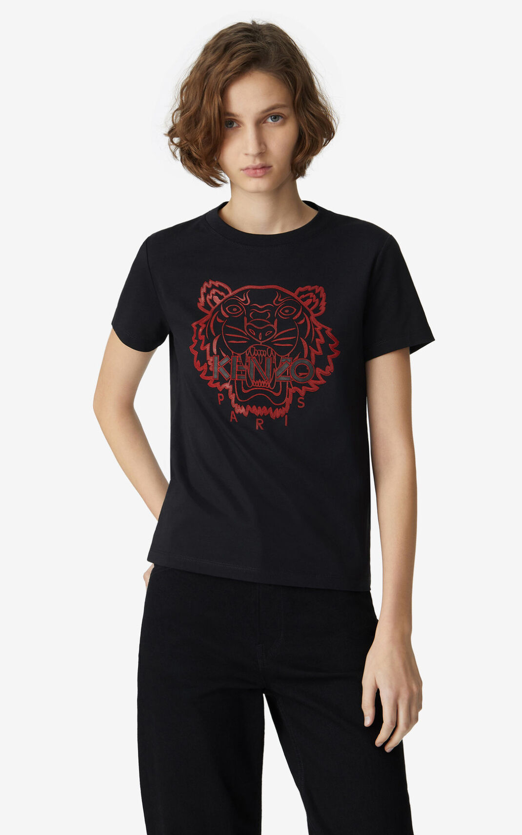 Camisetas Kenzo Tiger Mujer Negras PYG936850